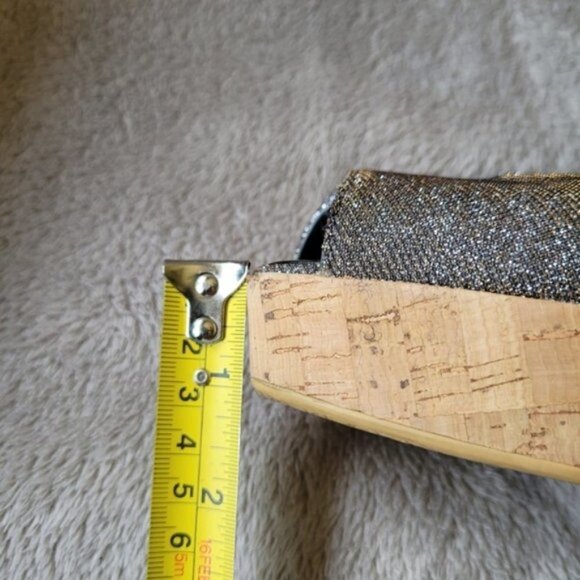 Stuart Weitzman Anna open toe cork wedges Pryrite Nocturn size 9​ - Picture 13 of 13